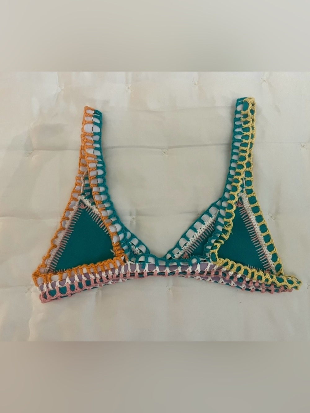 KIINI Teal Crochet-Trim Bikini Set - Picture 7 of 8